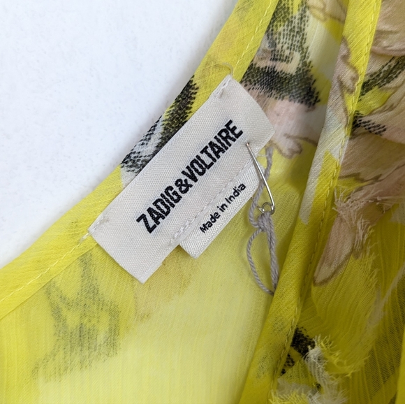 NWT Zadig & Voltaire Rivel Floral Print Chiffon Sheer Dress - Picture 7 of 9